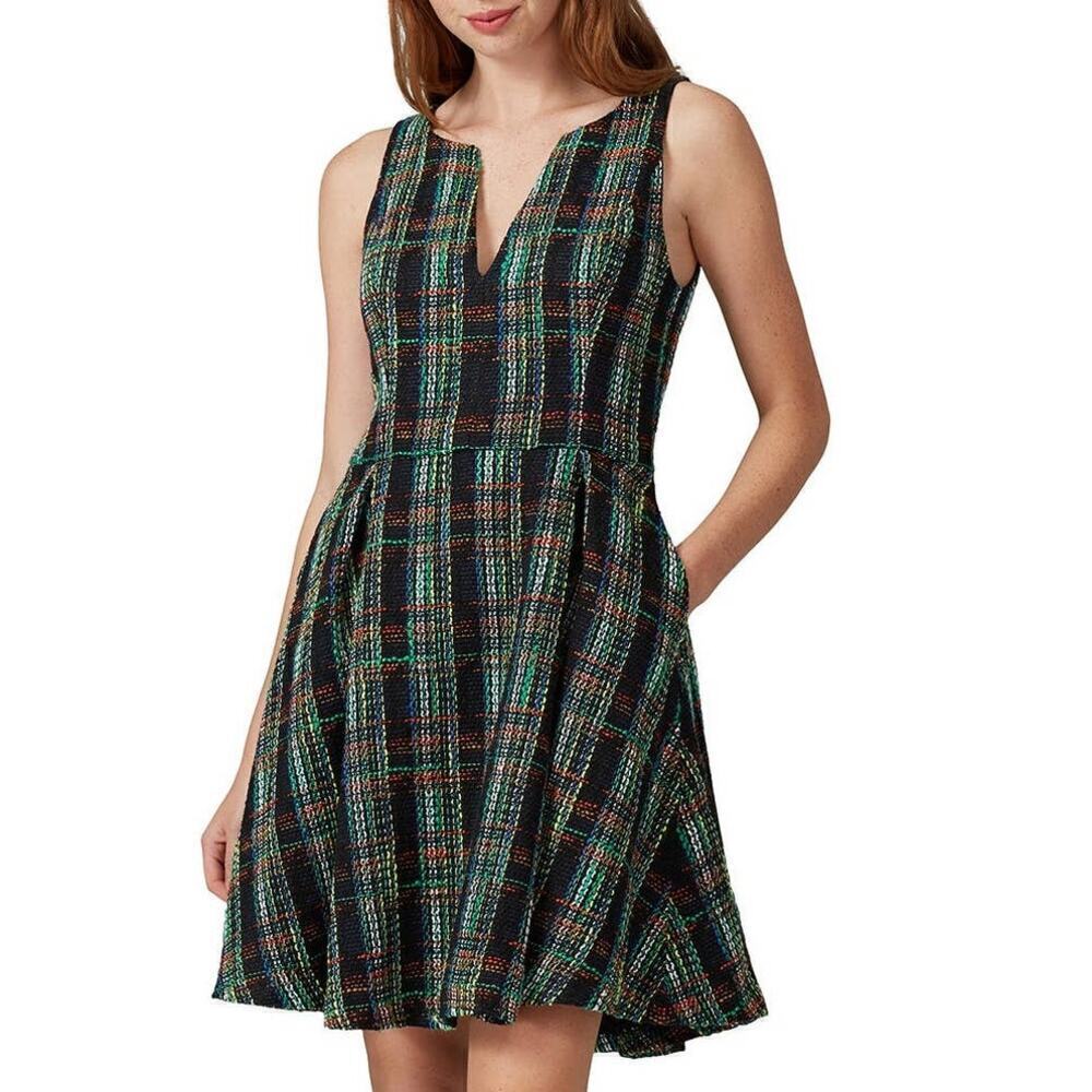 Slate & Willow Tweed Dress Plaid Fit & Flare 10